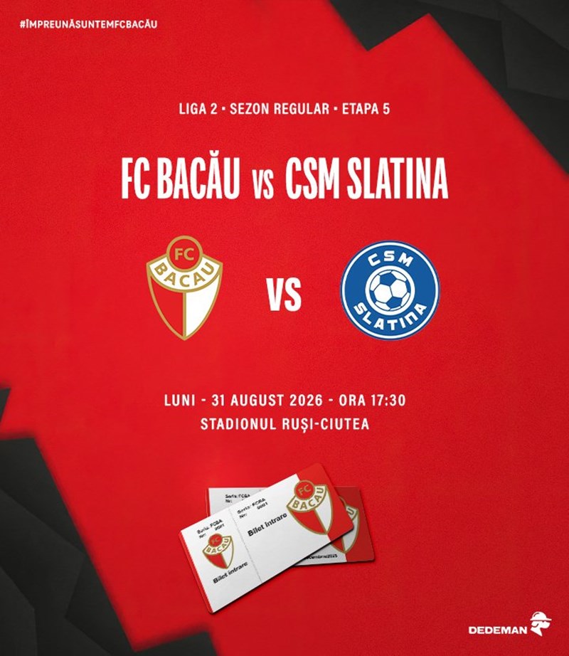 bilete FC Bacau vs CSM Slatina
