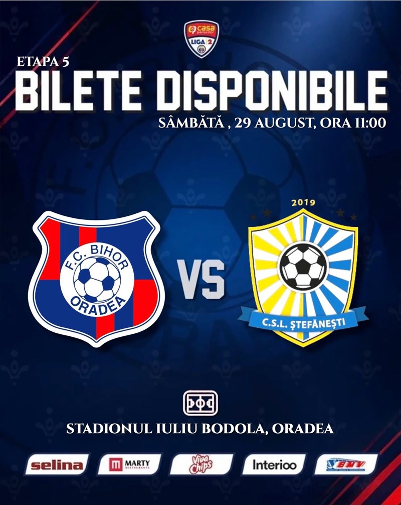 bilete FC Bihor Oradea - CSL Stefanesti