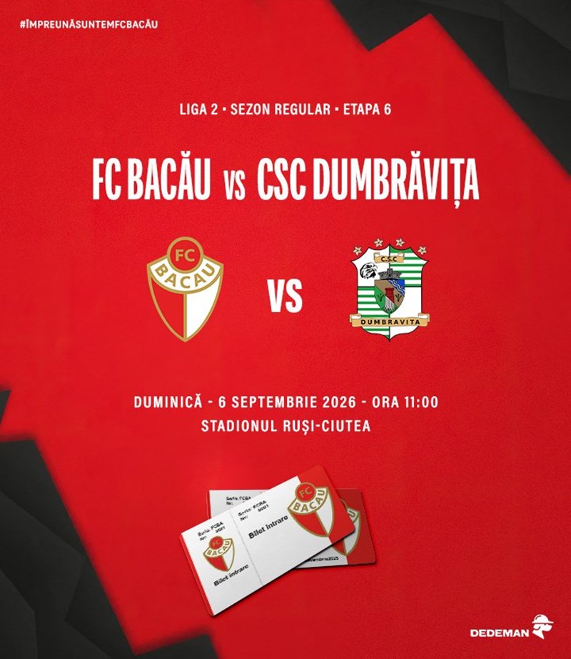 bilete ACS FC Bacau vs CSC Dumbravita