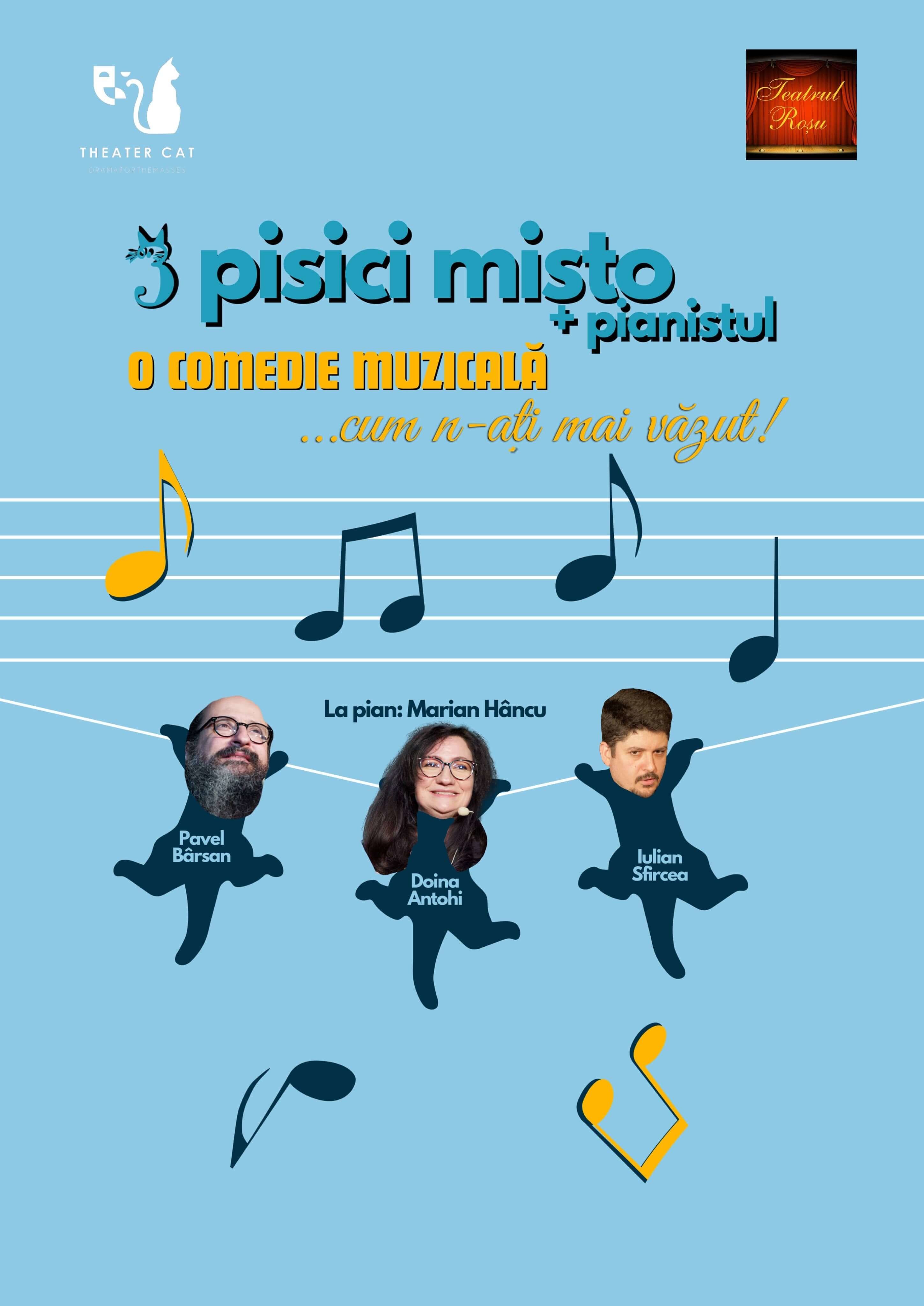 Trei pisici mișto și un pianist