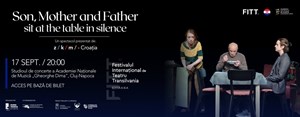 Son, Mother and Father sit at a table in silence