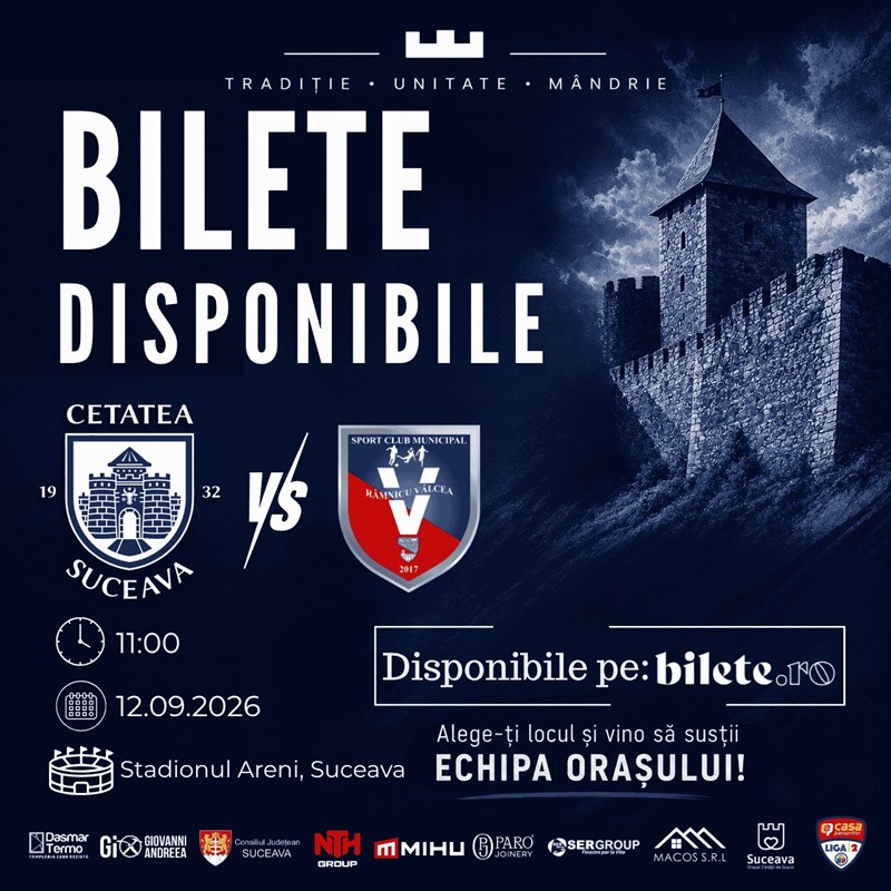 bilete Cetatea 1932 Suceava vs SCM Ramnicu Valcea