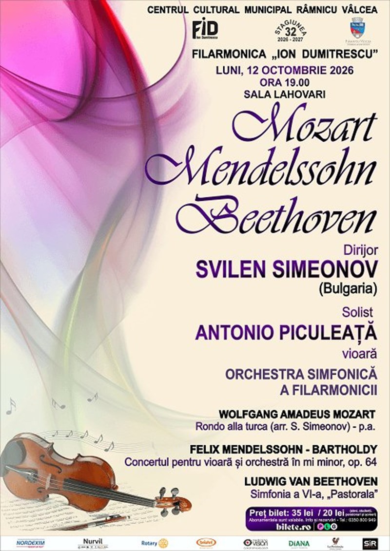 bilete MOZART, MENDELSSOHN, BEETHOVEN