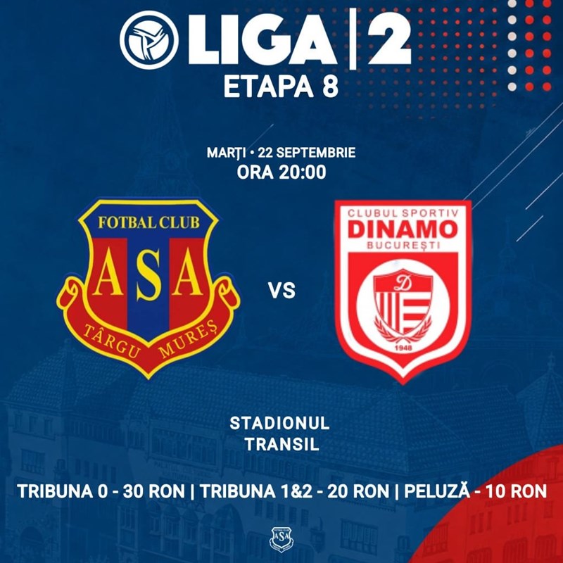 bilete ASA Targu Mures vs CS Dinamo