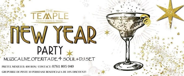 bilete New Years Eve Party with 4 Soul Live - The Temple Society Events