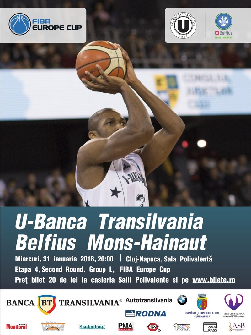 bilete U-Banca Transilvania - Belfius Mons-Hainaut(BE)