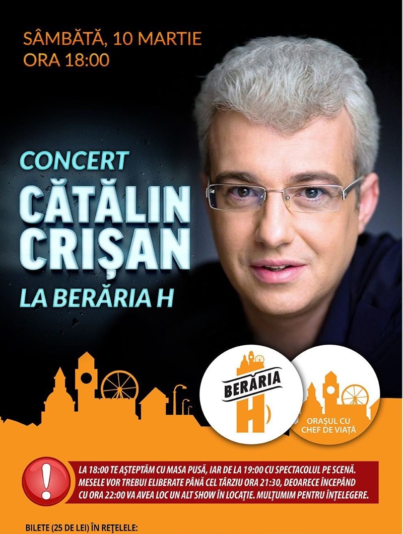 bilete Concert Catalin Crisan la Beraria H