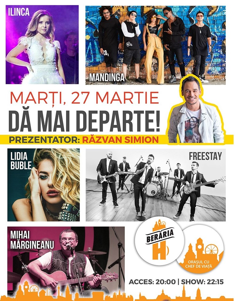 bilete Concert Margineanu, Lidia Buble, Mandinga, Freestay & Ilinca - DA MAI DEPARTE!