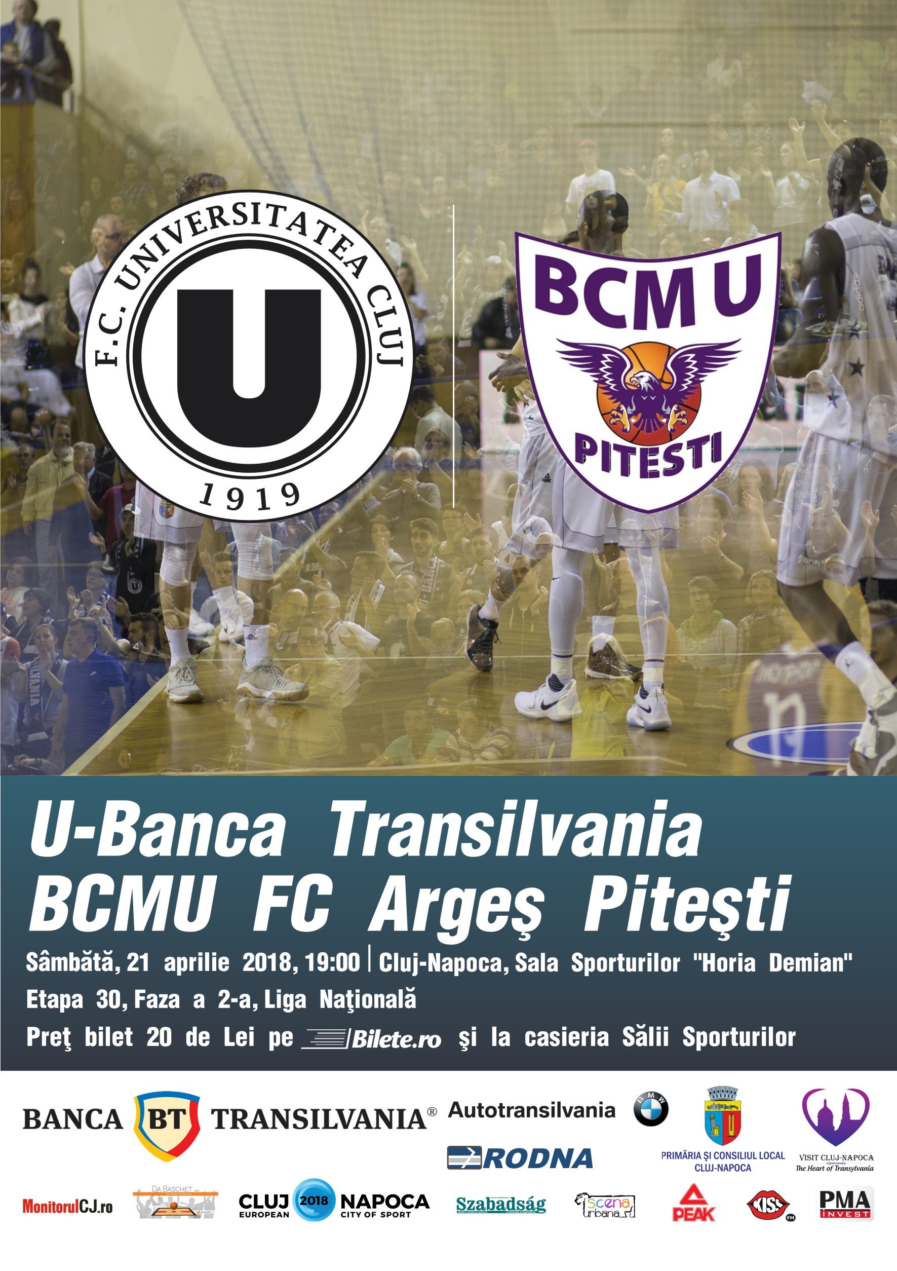 bilete U-Banca Transilvania Cluj vs. BCMU FC Arges Pitesti