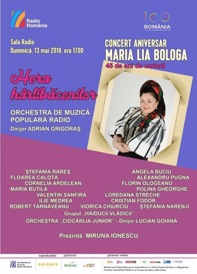 bilete Concert aniversar Maria Lia Bologa - Orchestra De Muzica Populara Radio