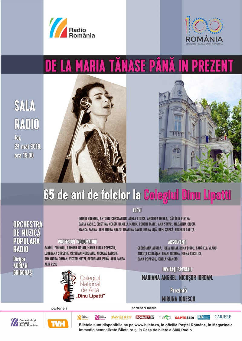 bilete De la Maria Tanase pana in prezent - 65 de ani de folclor la Colegiul National de Arte Dinu Lipatti