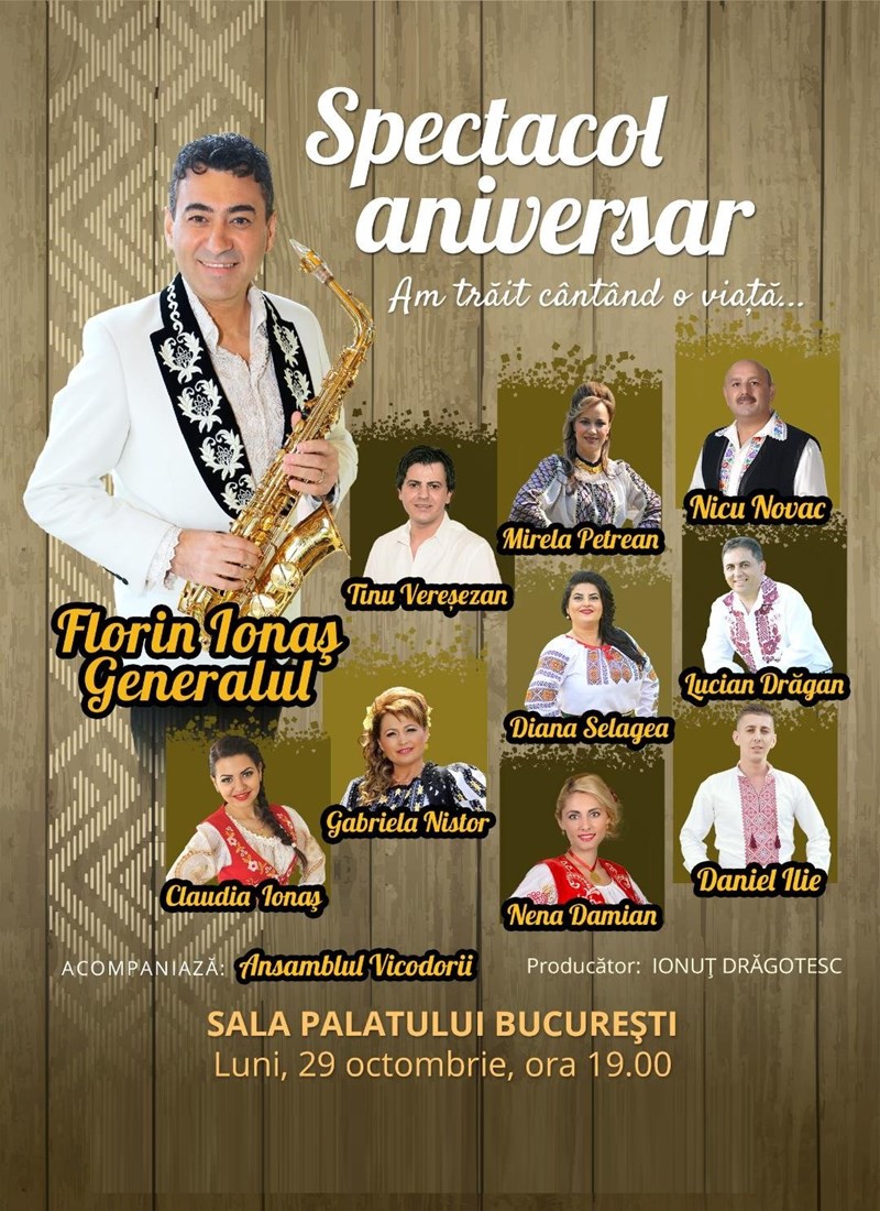 bilete Spectacol aniversar Florin Ionas Generalul - Am trait cantand o viata!